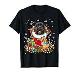 Cockapoo Dog Christmas Tree Lights Pajamas Xmas Matching T-Shirt