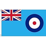 5ft x 3ft (150 x 90 cm) RAF Blue Ensign Royal Air Force British Military Forces Troops 100% Polyester Material Flag Banner Ideal for Pub Club School Festival Business Party Decoration