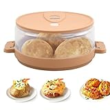 Nivofu Baked Potato Microwave Cooker, Microwave Potato Steamer, Snack Maker for Potatoes Meat Bacon and More, Cooks Tender & Fluffy Spuds in Minutes, Easy To Clean Dishwasher-Safe, BPA-Free - Clear
