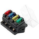 Gemini_mall® Car Truck 4 Way Circuit ATO Standard Blade Fuse Box Board Block Holder + Free Fuse 12V/24V