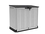 Keter Store it Out Nova Outdoor Garden Storage Shed, 32 x 71.5 x 113.5 cm, Light Grey with Dark Grey Lid