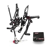 Adjustable Pedals Footpegs (Version 2.0) for CBR1000RR 2004-2007/CBR600RR 2006 2003-2005 Rear Set Footrests Foot Boards Accessories Black CBR1000-RR