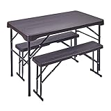 Hi-Gear Richmond Folding Picnic Bench Set, Portable Camping Table and 2 Bench Set, Camping Furniture