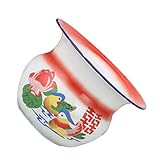Veemoon Persimmon Shape Portable Spittoon Chamber Pot Enamel Urinal Pan for Elderly Pregnant Women Home Bedroom Use with Classic Vintage Design