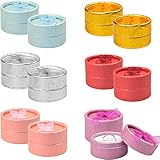 12 Pcs Earring Box Ring Boxes Small Gift Box Cardboard Round Ring Gift Box Bow Jewelry Gift Boxes with Bow-knot Ring Jewelry Boxes Packaging Case Small Gift Boxes Valentine's Day