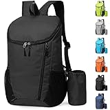 Yoolly Lightweight Foldable Backpack, Small Hiking Rucksack, Waterproof Packable Backpack for Men Women Kids, Durable Rucksack for Outdoor Sport Travelling Hiking Camping Biking Walking (Black)