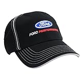 Checkered Flag Sports Ford Baseball Cap for Men - Logo Car Racing Hat, Black, One size