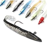 Croch 10Pcs Soft Fishing Lures Jig Head with T Tail Soft Fish Baits 11CM 18.5g