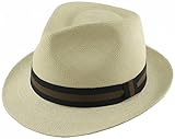 Whiteley Henley Trilby Panama Hat in Brown, Size: Large (59cm)