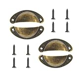 Lmyzcbzl Shell Handle, 4 Pcs Retro Door Handle, Cabinet Handles, Shell Cup Handles, Drawer Handle, for Cabinet, Drawers, Closet, Furniture Accessories