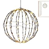 LED Outdoor Ball, Lighted Sphere Balls Outdoor |Led Outdoor Ball, Foldable Lighted Spheres | Ball Light for Tree, Large Sphere On Light Iron Frame Globe Light for Porch Patio Garden Decoration