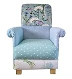 Laura Ashley Patchwork Fabric Adult Chair Armchair Duck Egg Floral Polka Dots