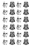 24 x Pre-Cut Storm Trooper & Darth Vader Edible Cupcake Toppers Cake Decoration Fairy Cakes premium Wafer Card