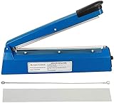 Heat Sealer Machine, Impulse Heat Sealer Machine 12inch with 8 Temperature Modes, Plastic Bag Sealer Heat Sealing Machine, Shrink Wrap Sealer Machine for PE PP Bags & Extra Heat Element Grip