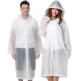Cosowe Rain Poncho Raincoats for Adults, 2 Pack Reusable Rain Jacket Rainwear with Hoods and Sleeves, Waterproof for Emergency, Outdoors, Camping, Disney