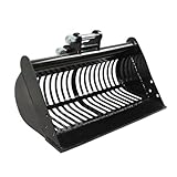 Jecoupoon 600mm/24 inch Excavator Screening Bucket Soil Sieving Bucket Attachment Compatible with Mini Excavator Machinery Machine Digger