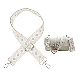 Shoulder Strap for Bags, Width 3.8 cm, Boho Bag Strap, Adjustable 78-141 cm, Shoulder Strap with Carabiner for Shoulder Bags, Crossbody Bags, Handbags (Green)