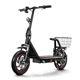 TWOFISH Electric Scooter for Adults, 12 Inch E-scooter with 500W Motor, 48V 13Ah Lithium-ion Battery, 30 km Max Range, 120KG Load Capacity, Double Shock Absorbers, Rear Basket, M5 PRO-S