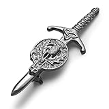 Kilt Emporium Scottish Thistle Kilt Pin - Rust Free Brass - 4 Inches (Silver-Antique)