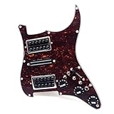 HSH Prewired Loaded Strat Pickguard, Coil Split Humbucker Pickups, Guitar Strat Pick Guard, Guitar Enhanced Output Switch for American/Mexican Fender Stratocaster Style Guitar