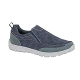 Mens Canvas Casual Shoes Slip On Lightweight Memory Foam Twin Gusset Trainers Size - Blue - UK 8
