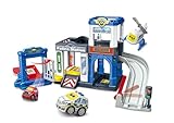 Toot-Toot Drivers Police Station, Car Playset includes Police Car Toy, Helicopter & Getaway car, Vehicle Tracks for Kids with Lights & Sounds, for Toddlers, 12 months, 2, 3, 4+ Years, English Version