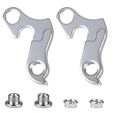 2PCS Bicycle Rear Derailleur Hanger,Aluminum Alloy Bike Gear Mech Tail Hook Replace Part with Screws Dropout Adapter for Carrera Vengeance Vulcan Cube Mtb Road Bikes Racing Cycling Silver