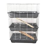KCT Triple Level Indoor Rabbit Pet Cage Guinea Pig Animal 100cm - Dark Grey