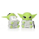 YIGEYI Silicone Case Compatible with Airpods 1&2 Funny Cute 3D Cartoon Cover [Yoda Alien Design] (Gray)