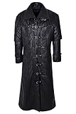 Men's Captain Black Full-Length Van Helsing Duster Nappa Leather Jacket Coat (XL)