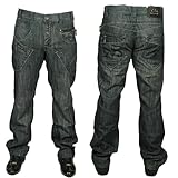 Eto Mens EM131 Classic FIT Straight Designer Blue Jeans (28R)