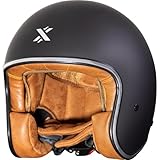 Shox Helmets Classic Solid Open Face Motorcycle Helmet M Matt Black
