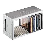 Hama CD Rack for 20 CDs | CD Storage for Hanging or Standing, Space-Saving, Small CD Stand, for the Office or Any Room | Grey