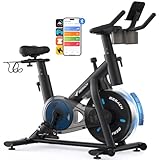 MERACH Exercise Bike with LED Display, Stationary Bike with Exclusive App for Customized Exercise Plans, Quiet Indoor Cycling Bike Exercise Equipment for Home Gym Use, 300lbs Weight Capacity