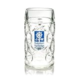 GarageBar | Augustiner 1L Beer Stein | Official Merchandise | 2 Pints/1 Litre Capacity | Perfect for Oktoberfest | Traditional German Beer Stein | Ideal for Home Bar or Man Cave | 1 Glass