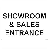 GE723 Showroom & Sales Entrance Door Window Wall Direction Advice Shop Sign 600mm x 450mm Sticker/Sav - White Background