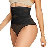 FXTYK High Waisted Shapewear for Women Tummy Control Thong Underwear Seamless Shapewear Knickers High Waist Firm Control Body Shaper（S-3XL） Black