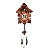 Traditional Cuckoo Wall Quartz Clock by Widdop & Bingham,Brown,28 cm