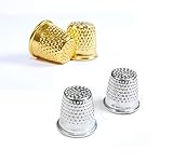 celloexpress Metal Thimbles - Finger Protector Sewing Grip Shield Protector (Gold, Pack of 5)