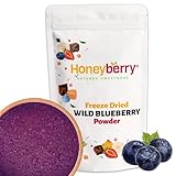 Freeze Dried Wild Blueberry Powder 100g - 100% Natural and Pure Ground Blueberries - Superfood Fruit Powder for Baking, Yoghurt, Smoothie, Cocktails - Dehydrated Freeze Dried Fruit Powder