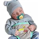 BABESIDE Reborn Dolls Boy - 17 Inches Handmade Washable Reborn Babies Vinyl Body with Clothes, Reborn Baby Doll Looks Like a Real Baby (Closed-Eyes Boy)
