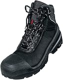 Uvex quatro pro lace-up boot, safety boots S3 SRC, work shoes for men, black, size 10