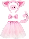 WILLBOND Pig Costume Set Pig Tutu Skirt Animal Fancy Costume Kit Accessories for Kids Halloween Dress up Cosplay Party(M)
