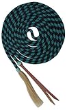 Showman 23' Nylon Braided Mecate Reins w/Horse Hair Tassel (Teal)