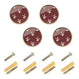 EtherSpher Customizable Windmill Danish DarkRed Holiday Cabinet Hardware Knobs Knobs and Pulls 1.26 Inch (32mm) Vintage Cabinet Knobs for Bookcase 4 Pack