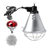 tifee 250W Infrared Heat Lamp for Poultry – with 2.5m Cable & 2m Hanging Chain, 2 Energy-Saving Switches, Brooder Bulb for Chickens, Ducks, Puppies, Piglets & Livestock