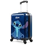Disney Stitch Suitcase Hard Shell 49 x 33 x 22 30L Capacity 4 Spinner Wheels Extendable Handle Holiday Travel Essentials (Navy, S (L49cm x W33cm - 30L)