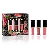 Ted Baker Power Pout Trio, 3 Lip Glosses, Delicate Peony, Sheer Rose & Glazed Pink, Playful Lip gloss Gift Set for Women - 3 x 4.34ml
