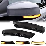 Dynamic LED Turn Signal Light Side Wing Rearview Mirror Indicator Side Mirror Blinker Lamp Compatible with Ford Focus Mk2 Mk3 ZS ST RS Mondeo Mk4, Driver and Passenger Side