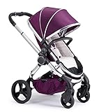 iCandy Peach Chrome Damson Pushchair and Carrycot Set, Chrome Damson, IC1823